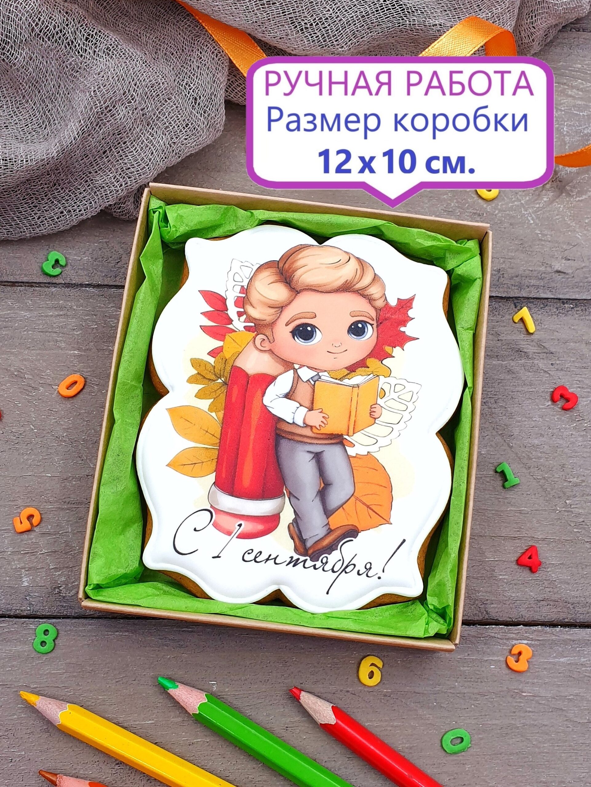 Пряник на 1 Сентября Мальчик с книгой