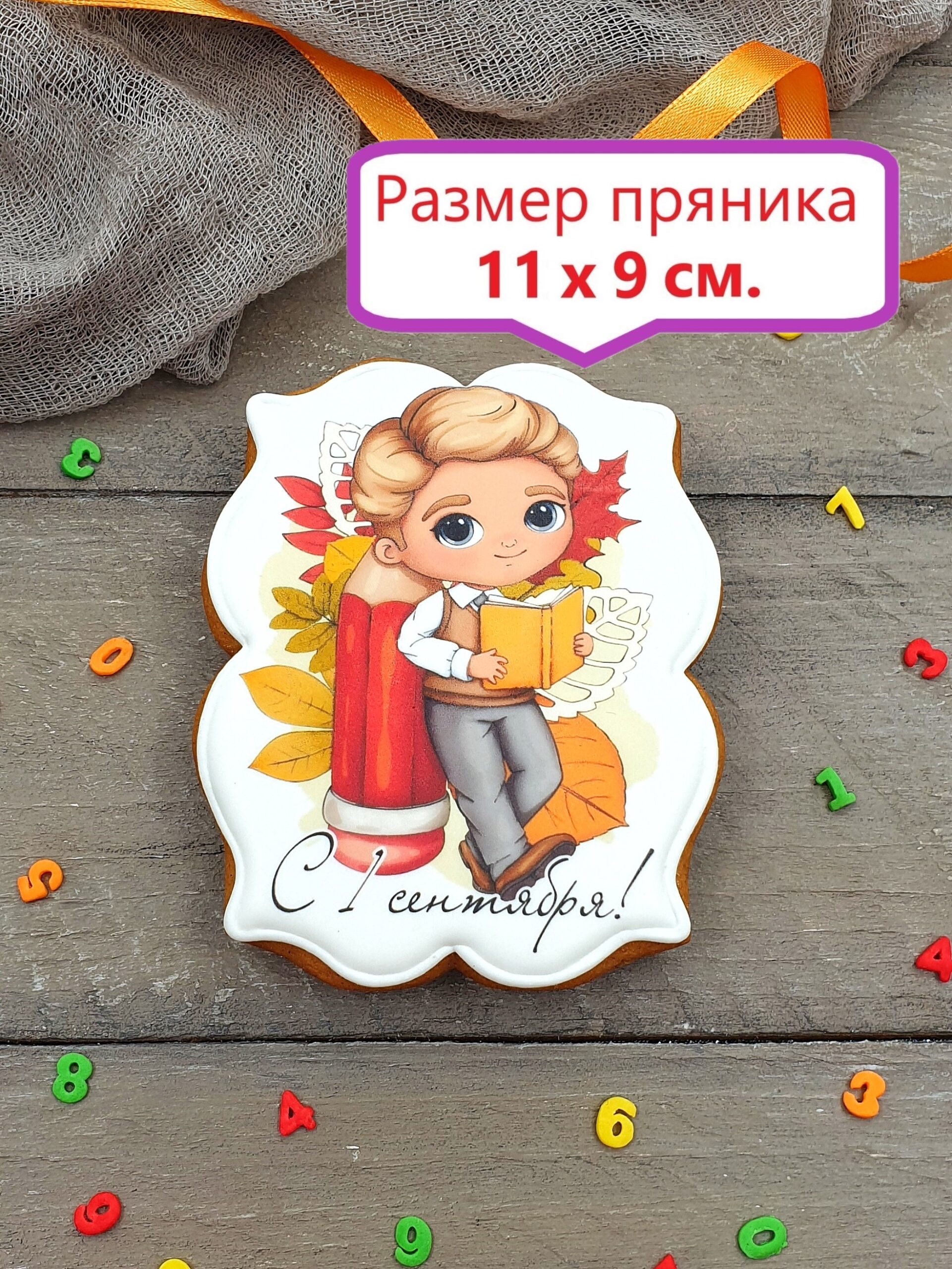 Пряник на 1 Сентября Мальчик с книгой — изображение 2