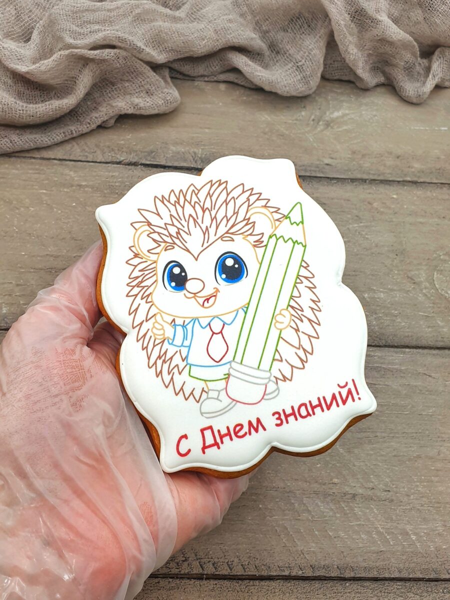 Пряник раскраска Ежик на 1 сентября — изображение 3